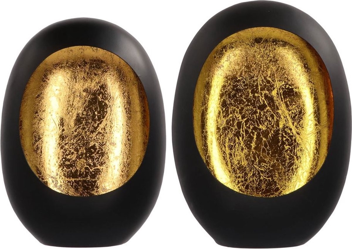 Daan Kromhout - Marrakech set van 2 Standing Eggs - zwart-goud